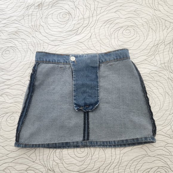 FOREVER 21 [S] Denim Lace Up Forever 21 Mini Skirt - Picture 6 of 10